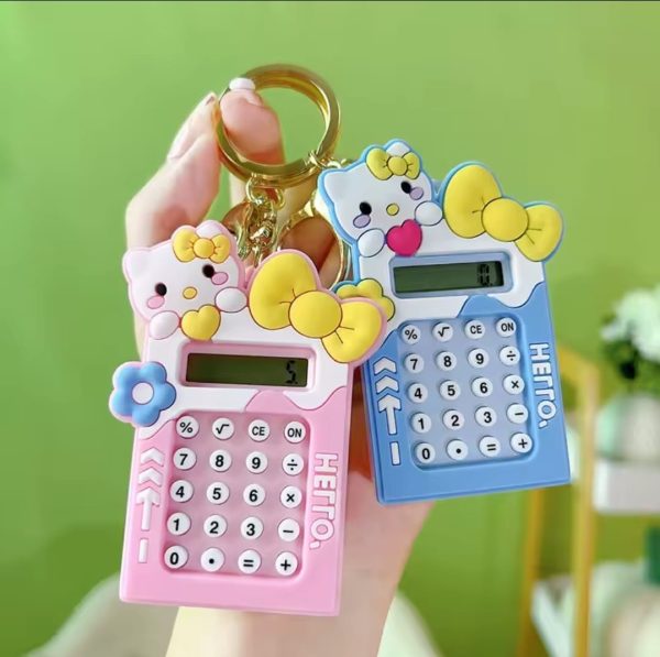 Mini Calculator Keychain – Cute Pink Kawaii Cartoon Portable Calculator | School & Student Supplies, Stationery Gift (random Color)
