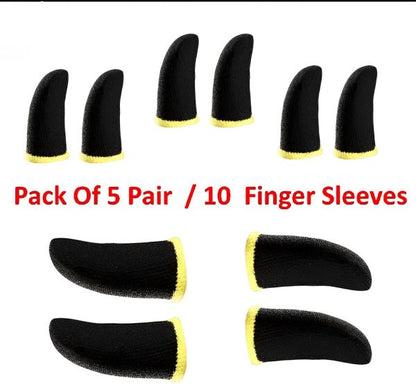 Premium Gaming Finger Sleeves Bundle – Breathable, Anti-sweat, Touch Screen-friendly Thumb Gloves For Pubg & Mobile Gaming