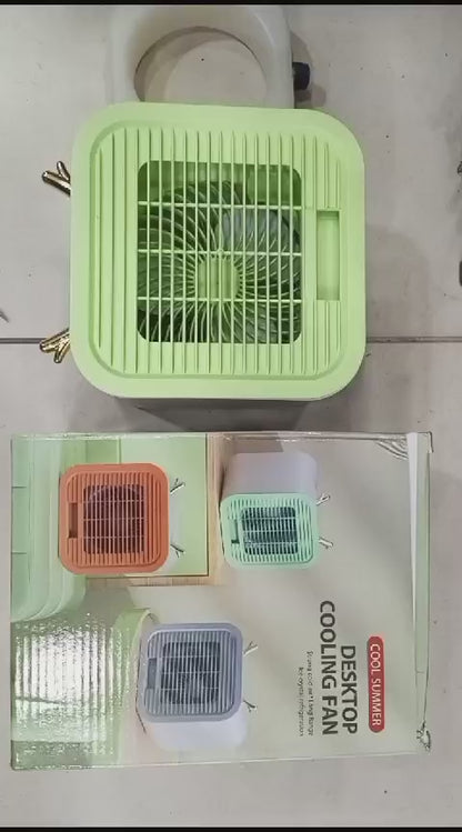 Portable Desktop Air Conditioning Fan | Three Gears Adjustable Strong Cold Air Fast Cooling Usb Fan For Indoor Rechargeable (random Colour)